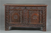 Antique English oak chest