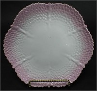 Double Crown Porcelain Pink and White Plate
