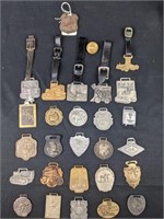 Large Selection of Vintage Advertising Watch Fobs