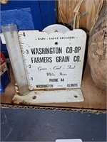 Antique Washington IL advertising rain gauge +
