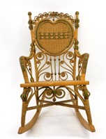 Victorian wicker rocker. Circa 1880. Heywood Bros