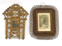 (2) Victorian wicker frames, circa 1890. Both are