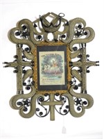 Rare Victorian wicker frame, circa 1890. Crown