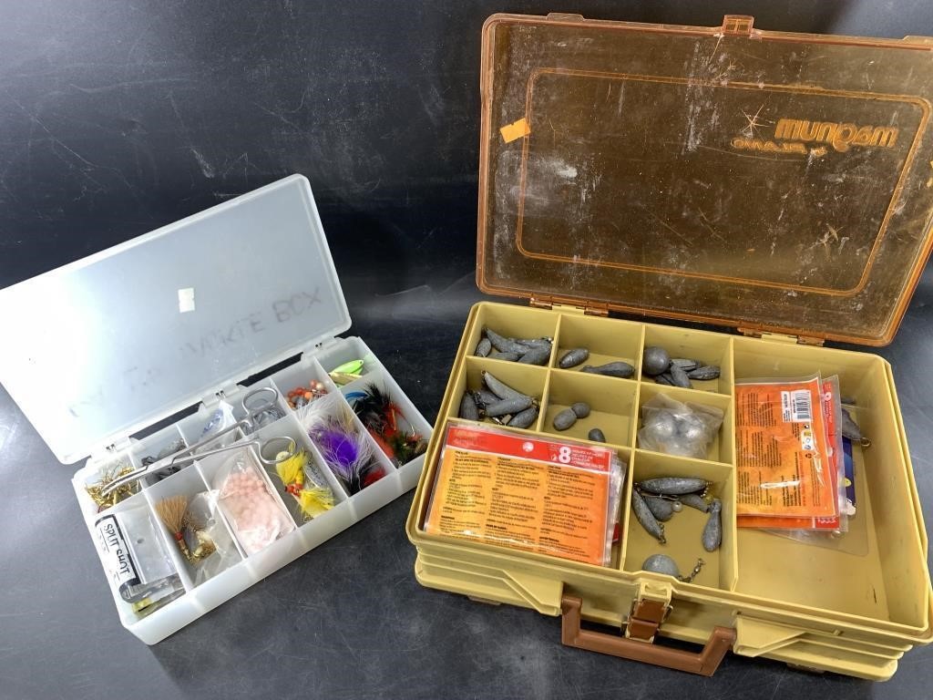 Several tackle boxes