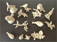 Unglazed Porcelain Bird Sculptures Figures