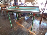 Vintage Pool Table, Cues & Balls Set
