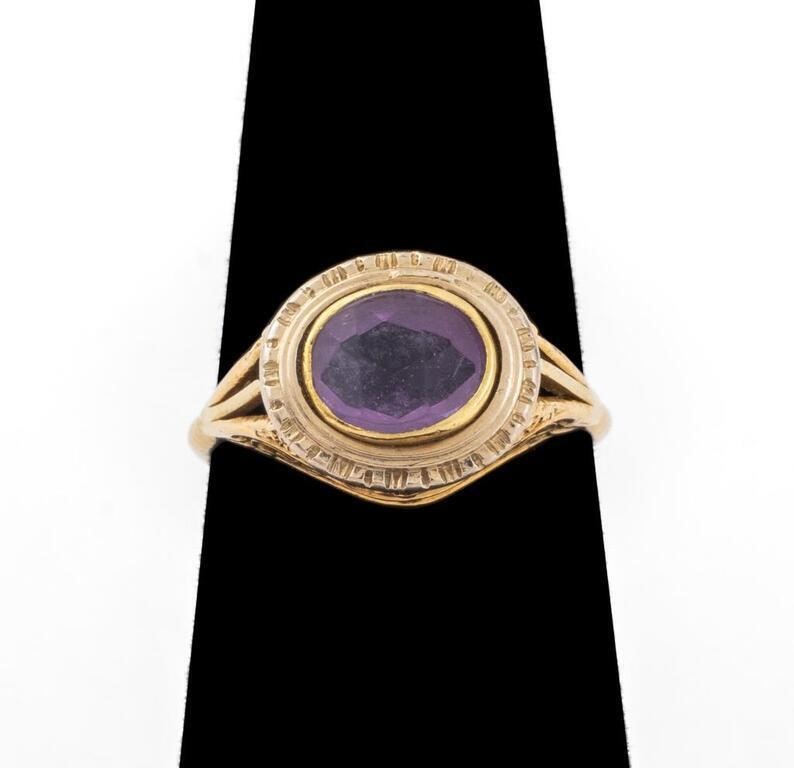 10K Yellow Gold Amethyst Ring