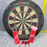 Taverner Dart Board With Darts