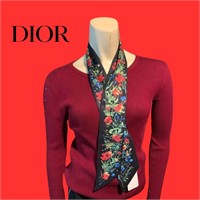 Christian Dior Silk Reversible Twilley Scarf