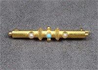 14K Gold Etruscan Revival Pin