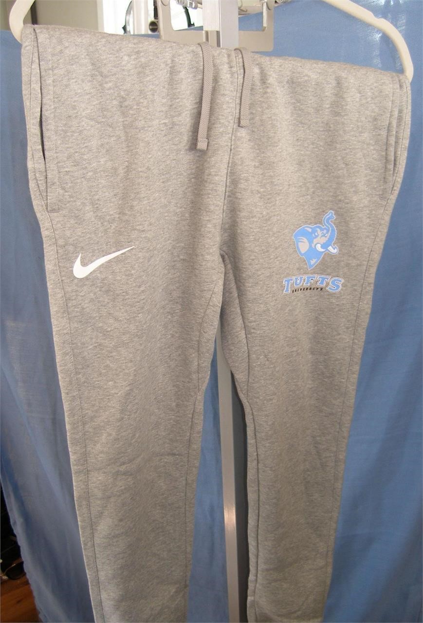 NIKE Tufts Logo Fleece Sweatpants Gray, Size S