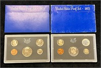 1971 & 1972 US Proof Sets in Boxes