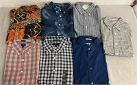 7 Men’s Button Up Shirts Size Large