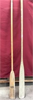 2 Wooden Boat Oars, Different Sizes