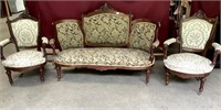 Gorgeous Antique Eastlake Sofa And Two Chairs