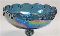 INDIANA GLASS IRIDESCENT PEDESTAL COMPOTE, NO SHIP