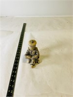 Vintage Oriental Stone/Clay Boy Sculpture