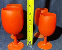 2 Orange Wine Goblets and 2 Orange Chardanae