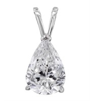 14kt Gold  2.00 ct Pear Lab Diamond Pendant