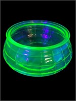 Uranium Glass Medium optic block bowl jar