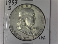 1953-S Franklin Half Dollar