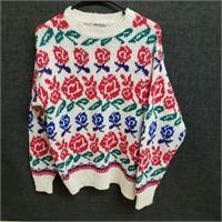 Objectives Vintage Flower Knitted Sweater Size M