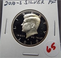 2010-S Silver Proof Kennedy half dollar.