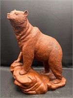 Grizzly Bear Sculpture Figurine Red Mill