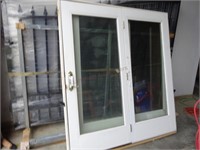 (2) Matching Full Glass Entry Patio Doors