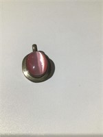 Sterling Silver Pink Gem Stone Pendant