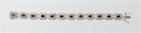 12 Panel Sterling Garnet Twin Latch Bracelet 22 GR