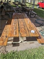 6ft Wooden Top / Metal Frame Picnic Table