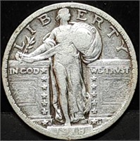 1918-D Standing Liberty Silver Quarter Better