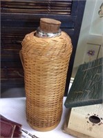 Wicker covered bottle