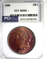 1886 Morgan PCI MS65+ Golden Purple