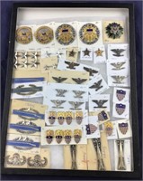 Display With Medallions, Insignias & Badges