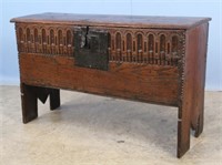 17th Century Six Board English Oak Coffer