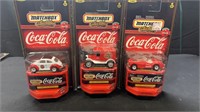 (3) Matchbox Coca-Cola NIB Cars