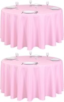 2 Pack 120 Inch Round Tablecloths Pink
