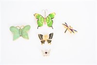 Sgd Lorea Pat 4322 Sugar Painted Butterly Brooch