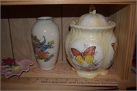 Peacock Vase, Butterfly Jar, etc