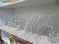 SHELF LOT ASSORTED CRYSTAL STEMWARE