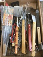 Nice selection of grilling tools and kitchen