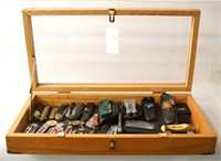Collection of  Knives, Coins Cased