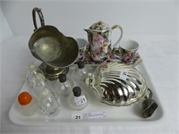 TRAY: APPROX. 10 PCS. SILVER PLATE, S & P, ETC.
