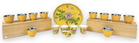Group of Yellow Asian Porcelain Dishes & Boxes