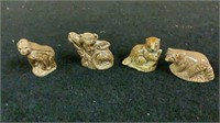 Wade Whimsies Figurines Lot Of 4 Animals Red Rose