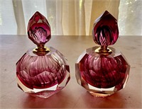 Pair of Dale Tiffany Art Glass Perfume Bottles