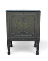 Early 20th C Green Painted Lift Top Box