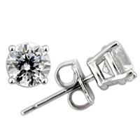 Round 1.68ct White Sapphire Stud Earrings